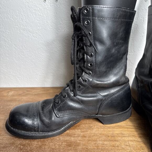 Vintage Corcoran Jump Boots Men's 10.5 D Black Leather Red Tag Combat Military - Picture 6 of 13